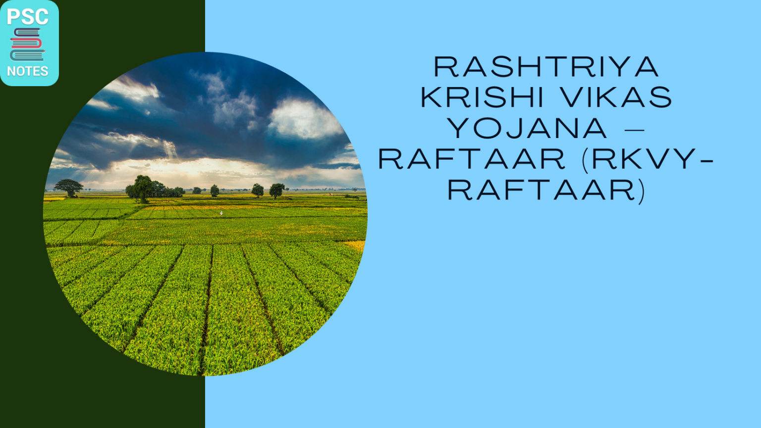 Rashtriya Krishi Vikas Yojana – Raftaar (RKVY-RAFTAAR) - PSC Exams